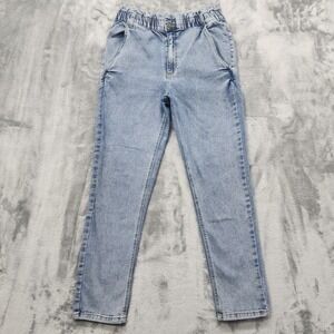 Simple Society Jeans Womens 9/29 Blue Light Wash High Rise Elastic Waist Tapered